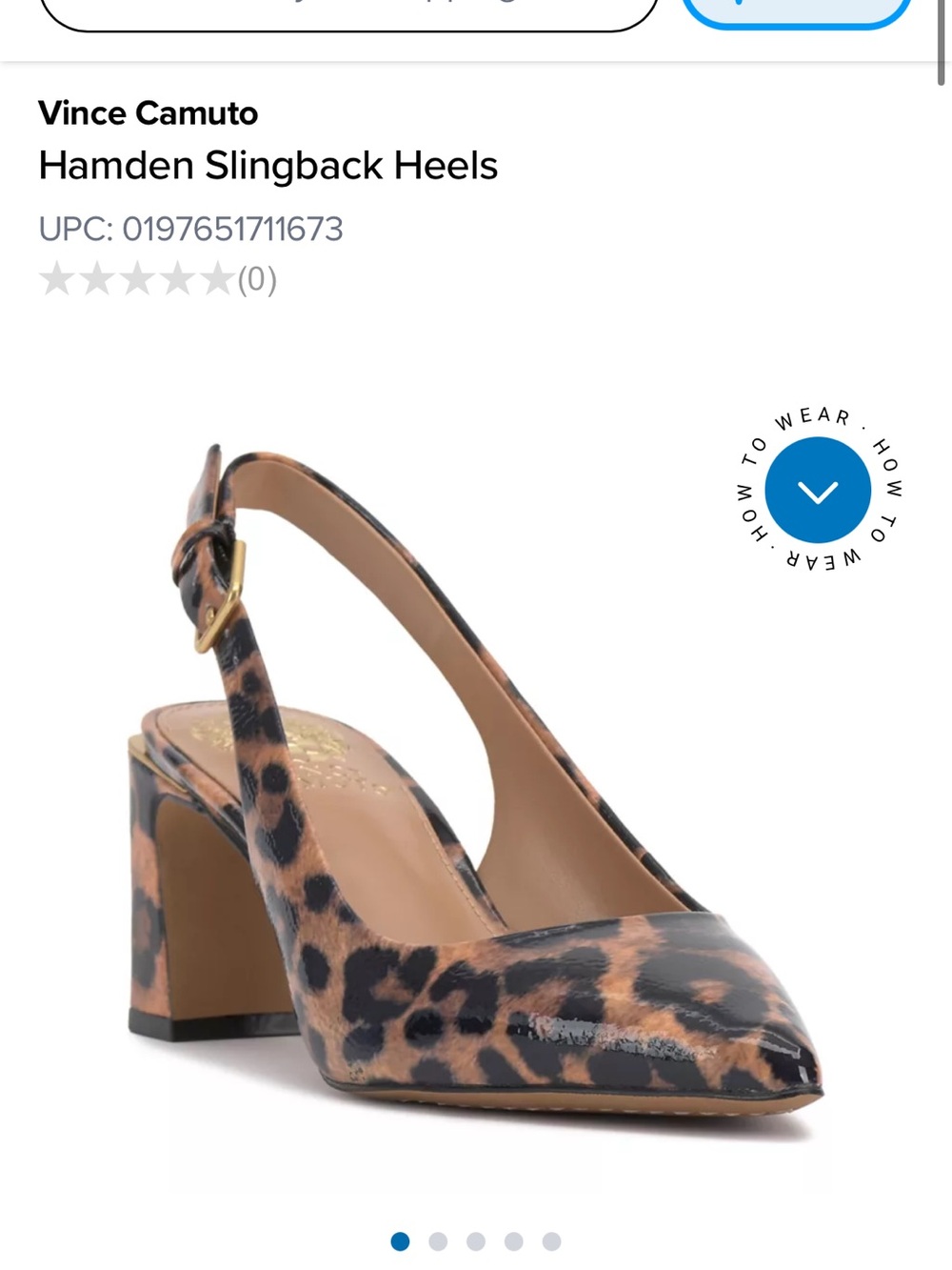 NWT Vince Camuto Leopard Print Pointed Toe Slingback Pumps - Tan/Black